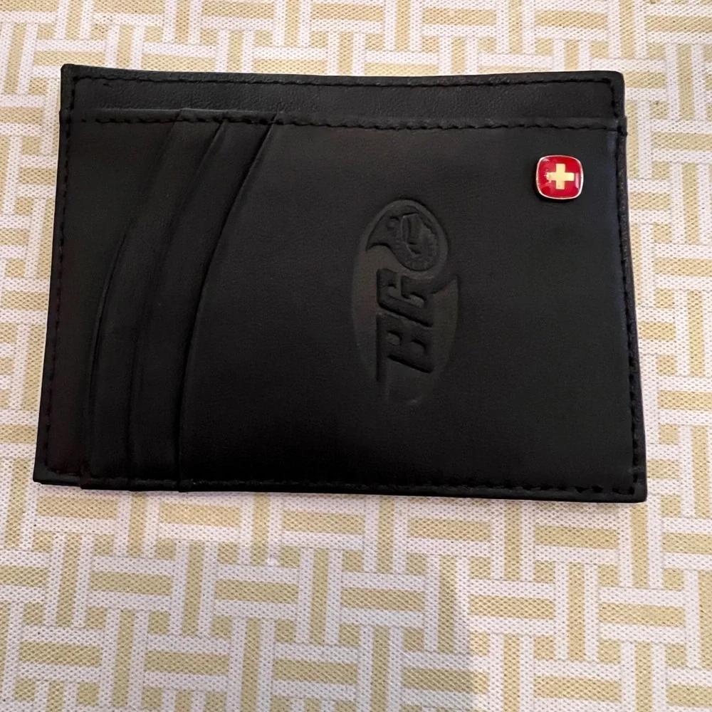 Wenger Black Card Holder with Swiss Emblem